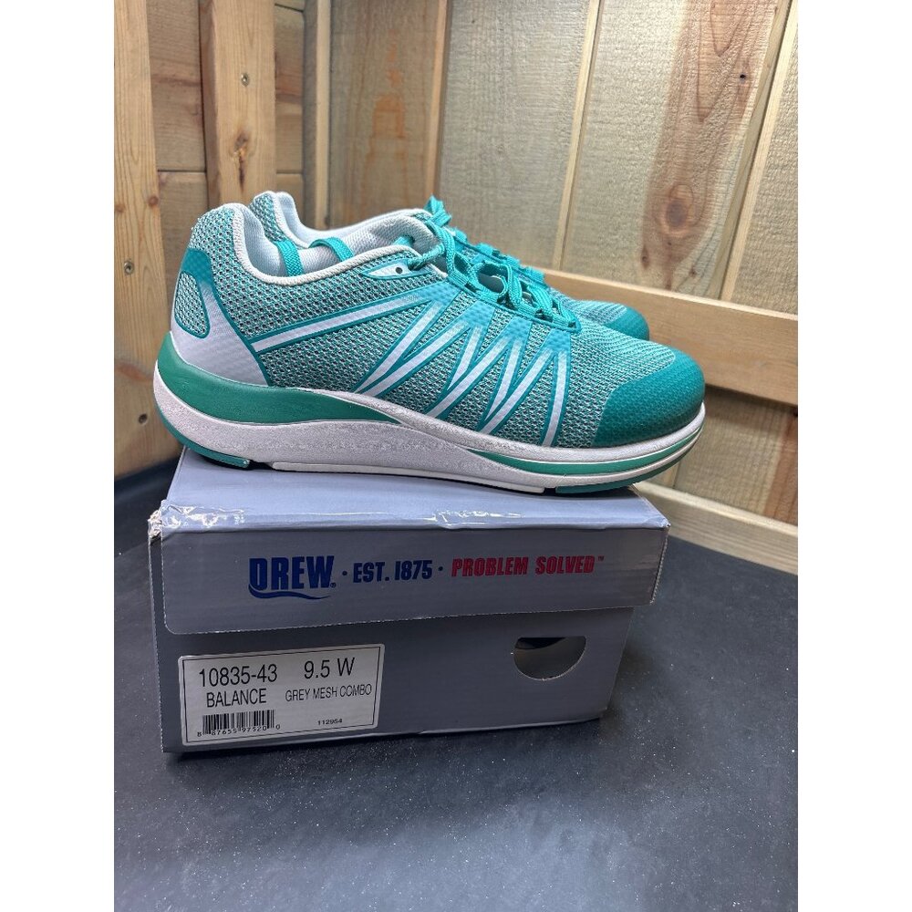 Drew Womens Balance Orthopedic Athletic Shoes 9.5 W Gray Teal Mesh